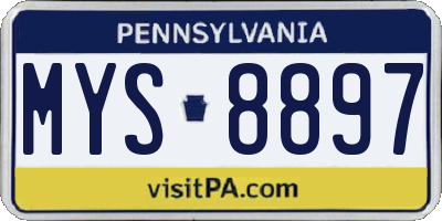 PA license plate MYS8897