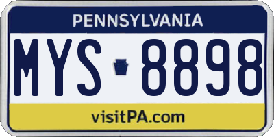 PA license plate MYS8898