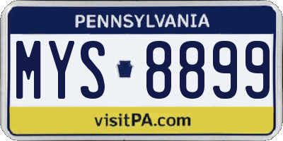 PA license plate MYS8899