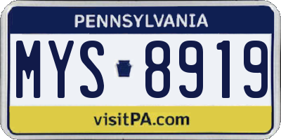 PA license plate MYS8919