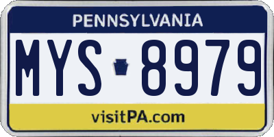 PA license plate MYS8979