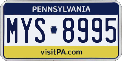 PA license plate MYS8995