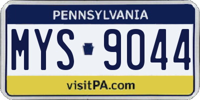 PA license plate MYS9044