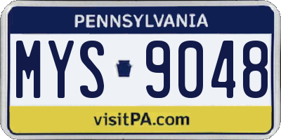 PA license plate MYS9048