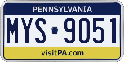 PA license plate MYS9051