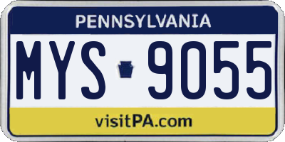 PA license plate MYS9055