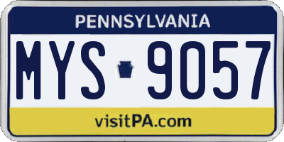 PA license plate MYS9057