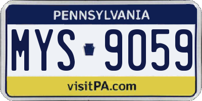 PA license plate MYS9059