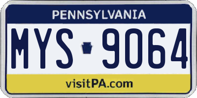 PA license plate MYS9064