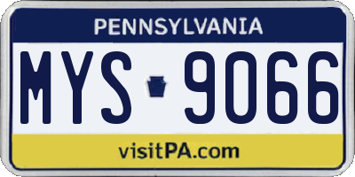PA license plate MYS9066