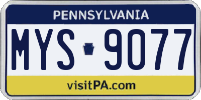 PA license plate MYS9077
