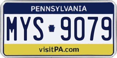 PA license plate MYS9079