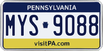 PA license plate MYS9088