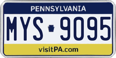 PA license plate MYS9095
