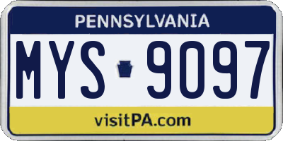 PA license plate MYS9097