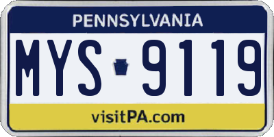 PA license plate MYS9119