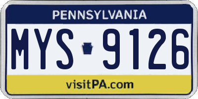 PA license plate MYS9126