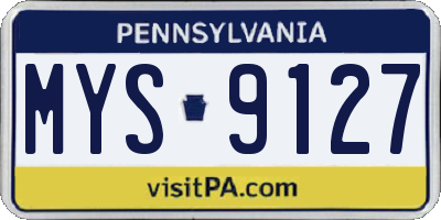 PA license plate MYS9127