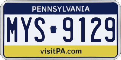 PA license plate MYS9129