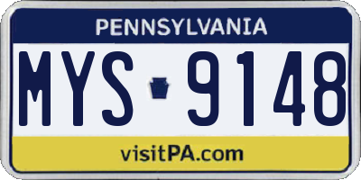 PA license plate MYS9148