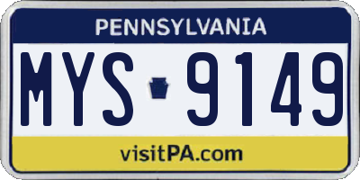 PA license plate MYS9149