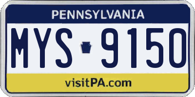 PA license plate MYS9150