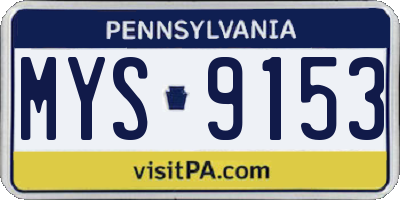 PA license plate MYS9153