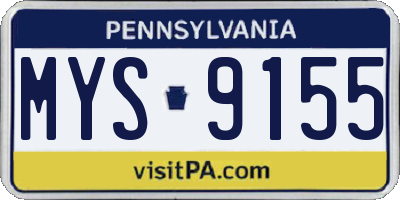 PA license plate MYS9155