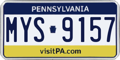 PA license plate MYS9157