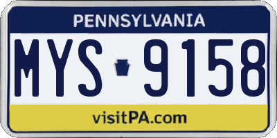 PA license plate MYS9158