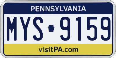 PA license plate MYS9159