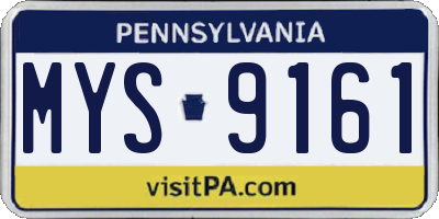 PA license plate MYS9161