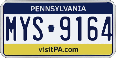 PA license plate MYS9164