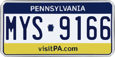 PA license plate MYS9166