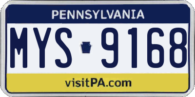 PA license plate MYS9168
