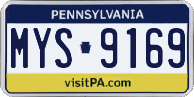 PA license plate MYS9169