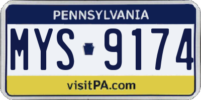 PA license plate MYS9174