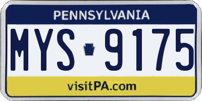 PA license plate MYS9175