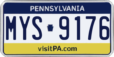 PA license plate MYS9176