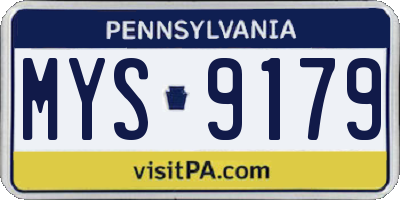 PA license plate MYS9179