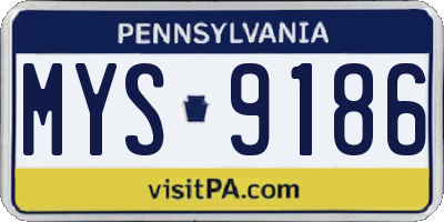 PA license plate MYS9186