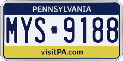 PA license plate MYS9188