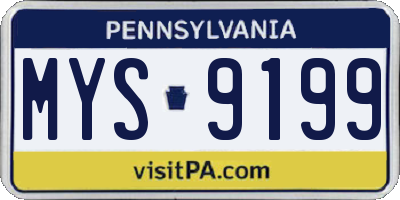 PA license plate MYS9199