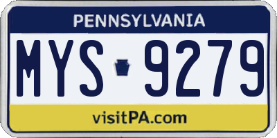 PA license plate MYS9279