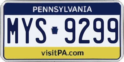PA license plate MYS9299