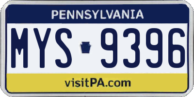 PA license plate MYS9396