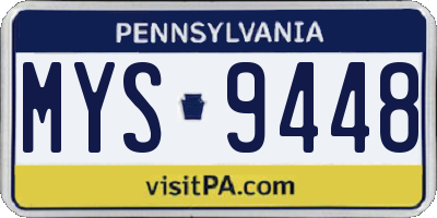 PA license plate MYS9448