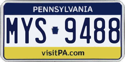 PA license plate MYS9488