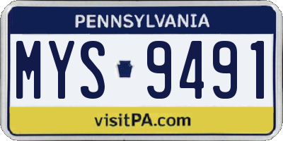 PA license plate MYS9491
