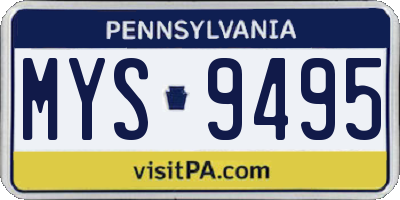 PA license plate MYS9495